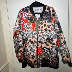 Calvin Klein Performance Womens Floral Patchwork Jacket Multicolor 3XL